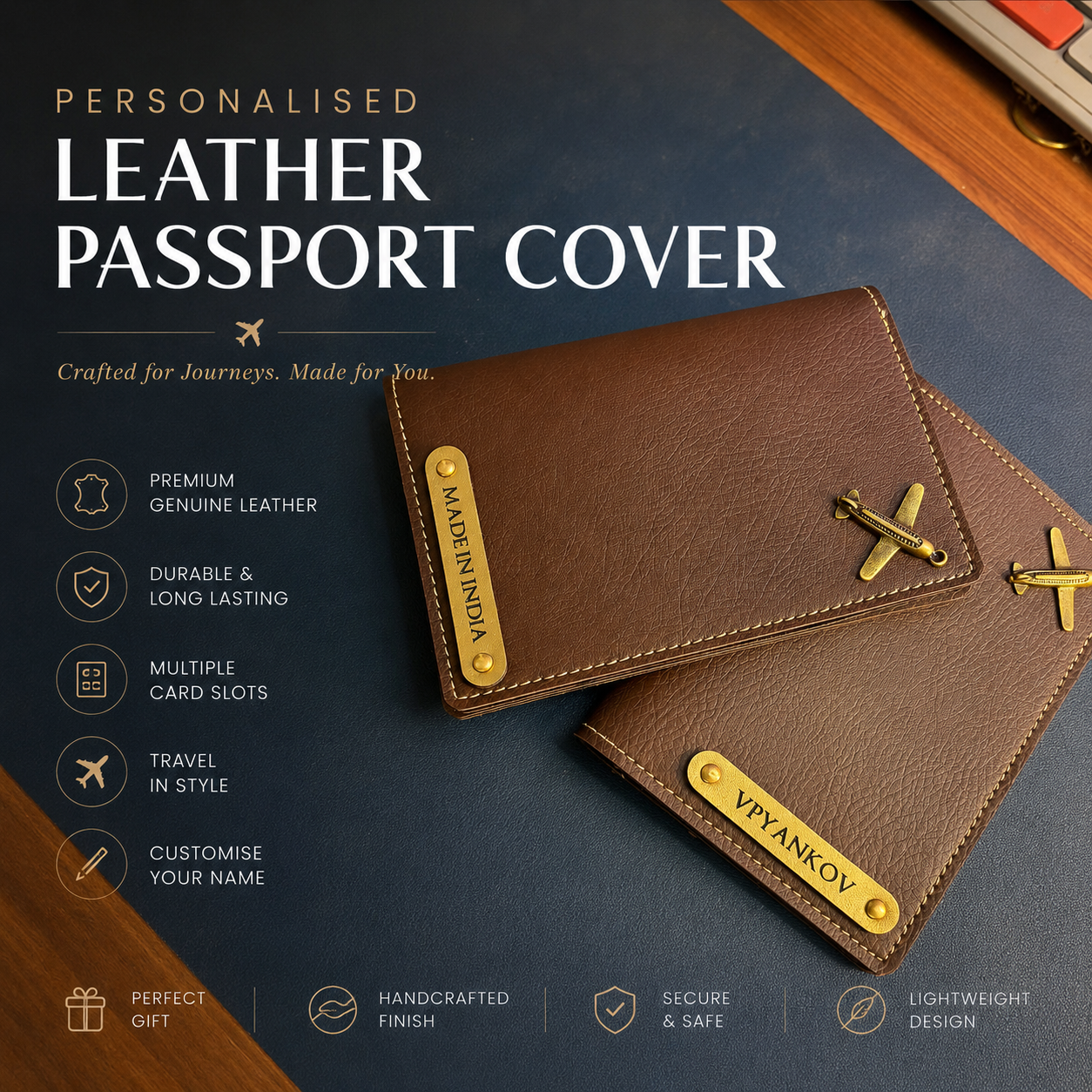 Personalised Leather Passport Cover - Image 2