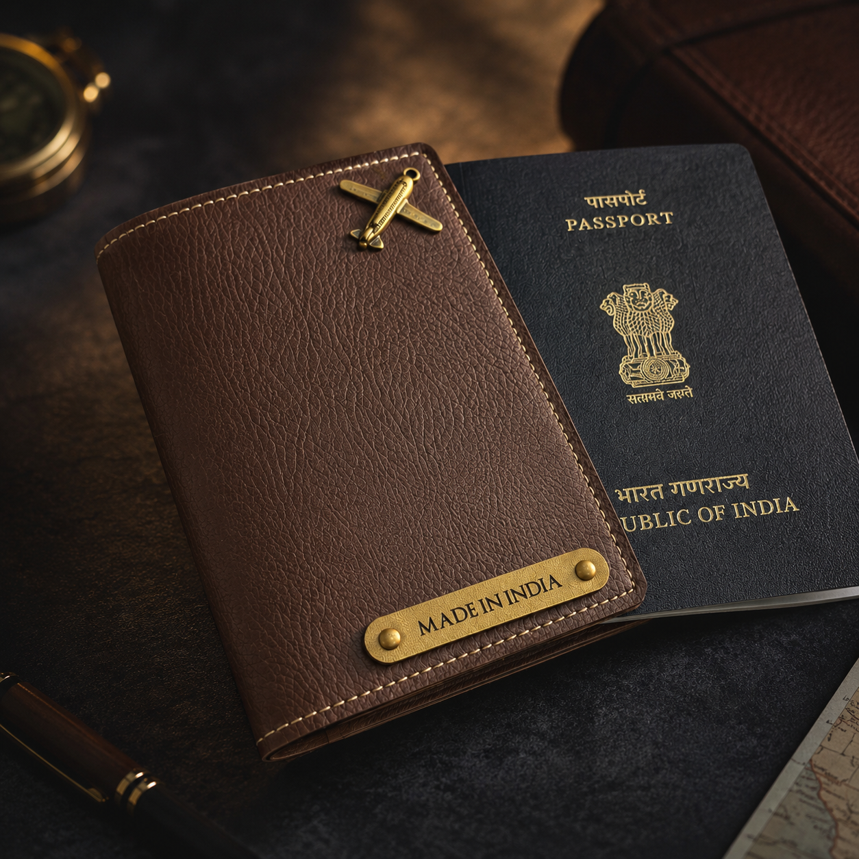 Personalised Leather Passport Cover