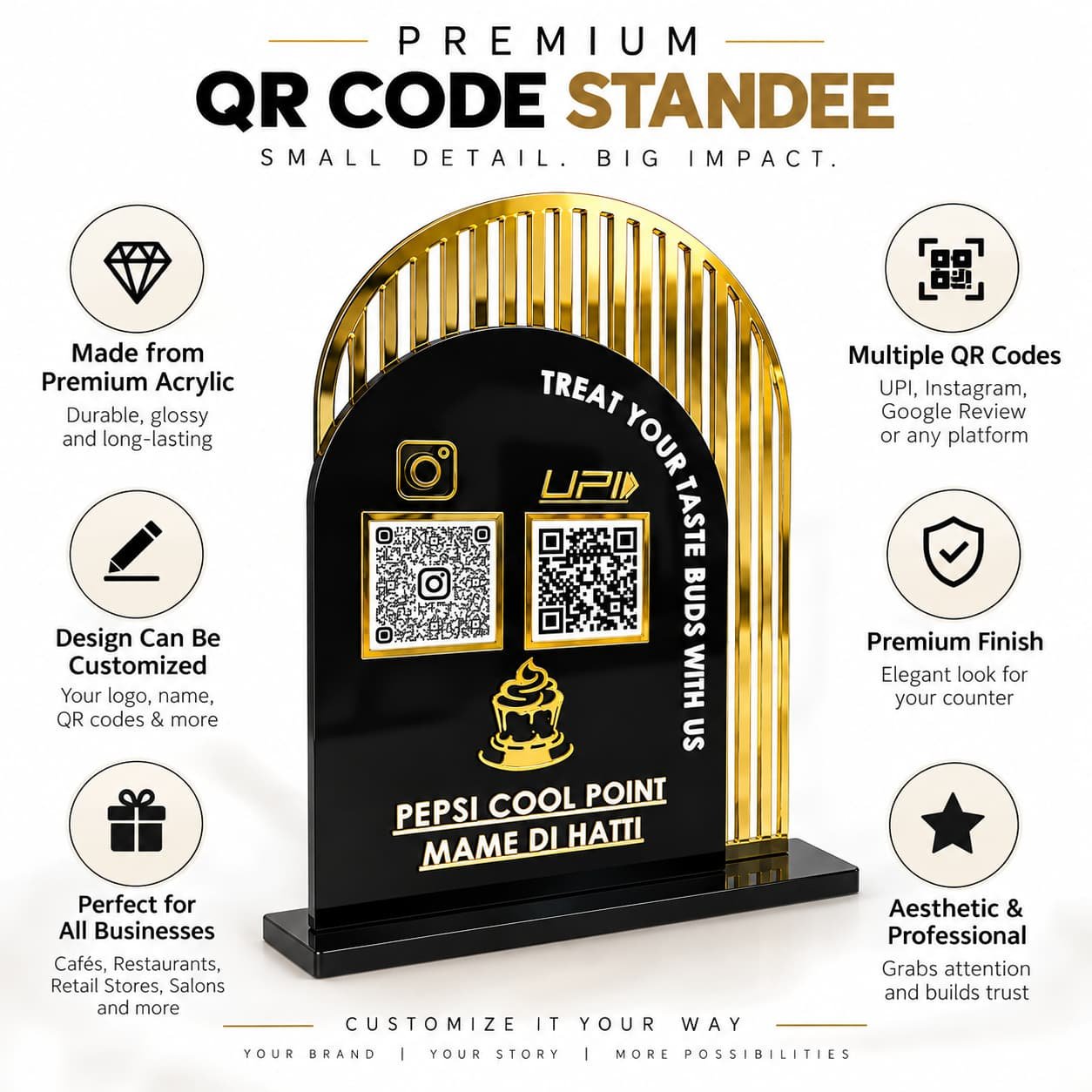 Premium Acrylic QR Code Standee for Business - Image 2