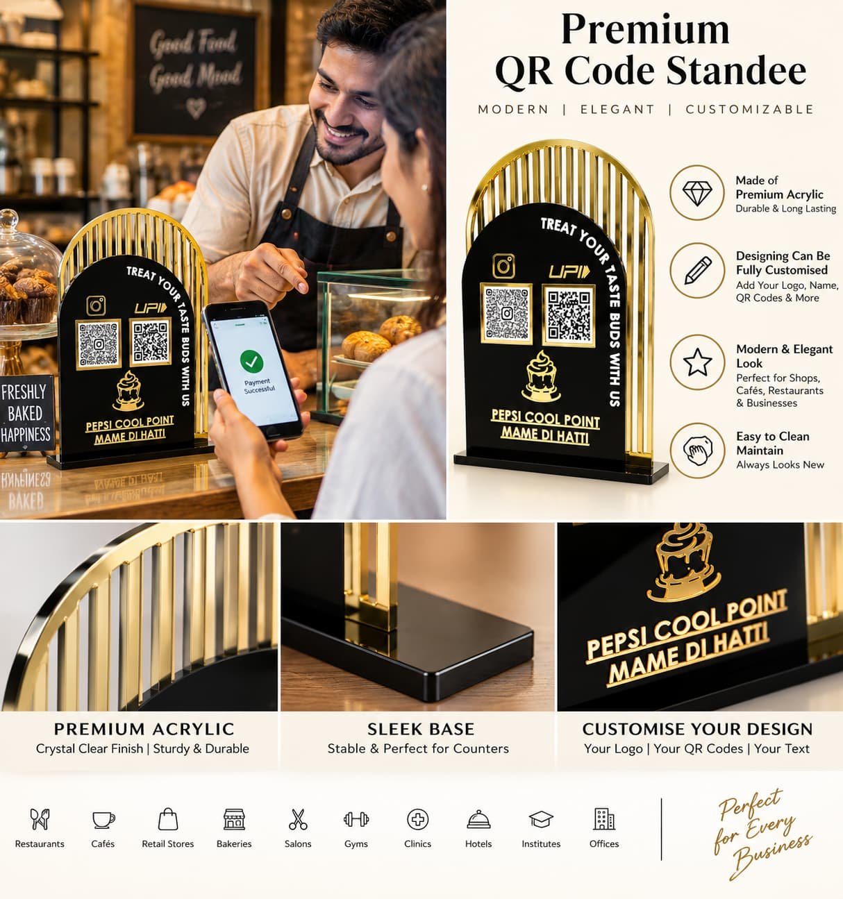 Premium Acrylic QR Code Standee for Business - Image 4