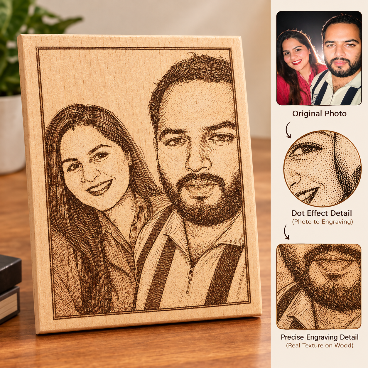 Personalized Wooden Photo Engraving Plaque - Image 6