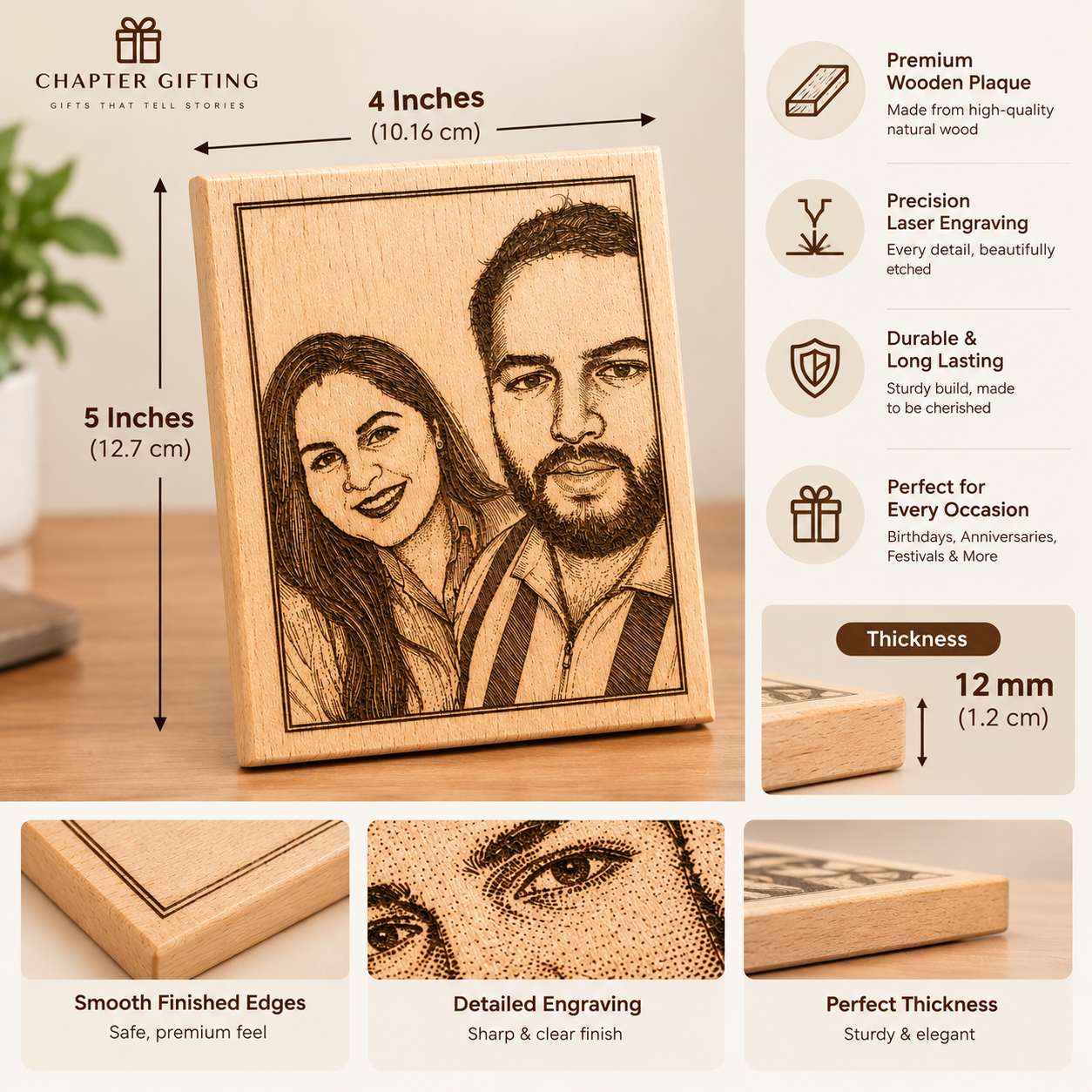 Personalized Wooden Photo Engraving Plaque - Image 7