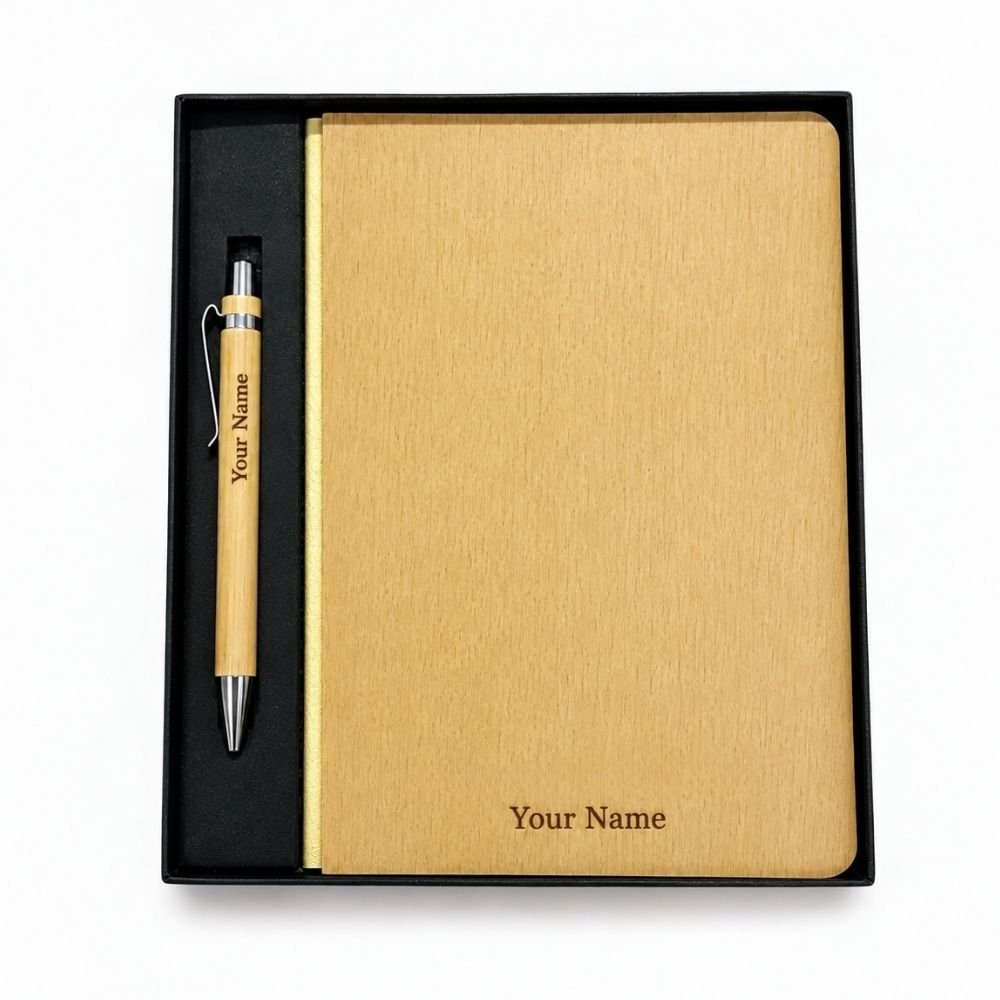 Personalized Wooden Diary & Pen Gift Hamper - Image 6